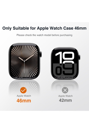 m.tk moveteck Apple Watch 10 46mm Uyumlu Kılıf Kasa ve Ekran Koruyucu Sert PC 360 Kasa Koruma Full Body Sert Cam