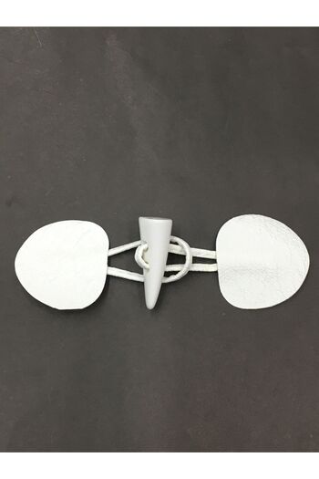 karantuhafiye Leather Unit Shepherd Button Set White 2 Pieces