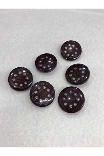 karantuhafiye Stoned Button Claret Red 6 Pieces