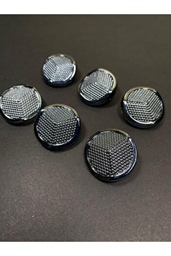 karantuhafiye Jacket Trench Coat Button / Metallized (plastic) Button / Anthracite 2.5 Cm Set of 6