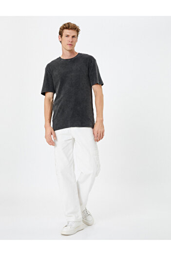 Koton Πλενόμενο T-Shirt Basic Crew Neck Slim Fit Κοντομάνικο