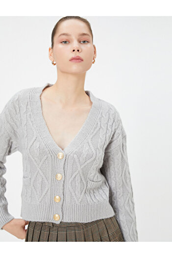 Koton Grauer Damen-Cardigan