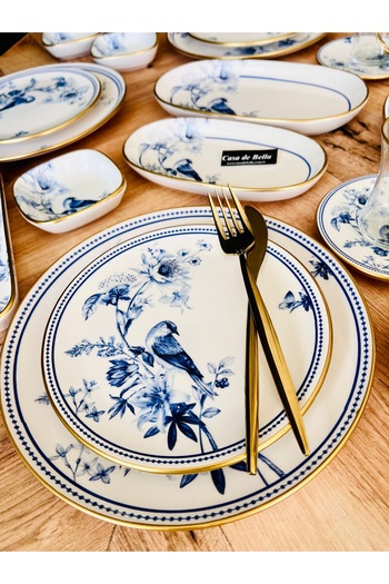 CASA DE BELLA Floral Patterned 38 Piece Luxury Breakfast Set for 6 People