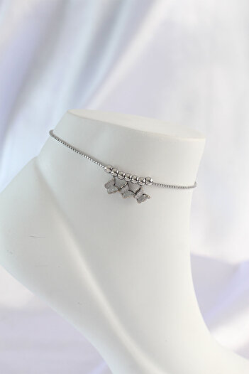 Bernami Special Steel Color Minimal Butterfly Design Anklet Offer!! !