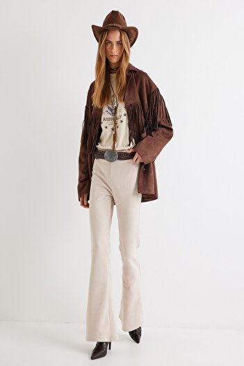 Koton 5Wak40076Ek Model Beige Women's Trousers