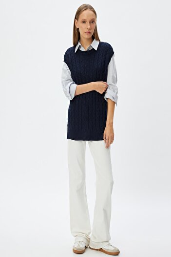 Koton Navy Blue Young Vest 5Wal20023Ht