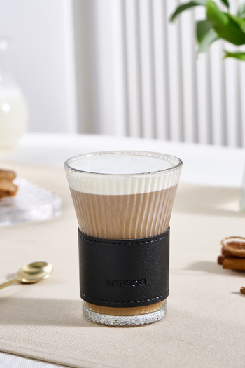 Karaca Black Leather Cool Touch Latte Glass - 210 ml
