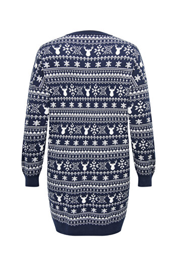 Only Carmakoma Knt Model Carxmas Zimní šaty Ls s výstřihem do O