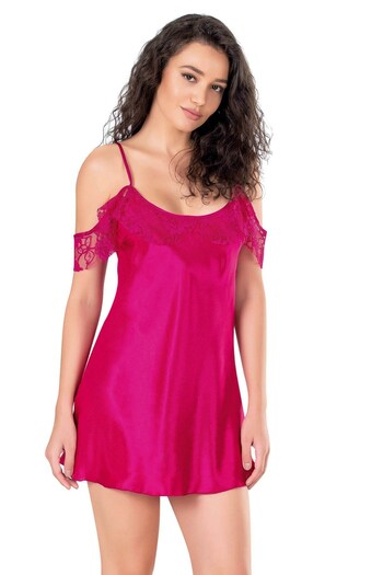 PRIMODA Cherry Short Satin Nightgown 8140
