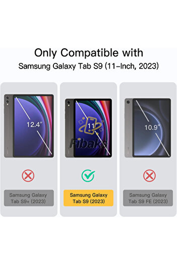 Fibaks Samsung Galaxy Tab S9 11 inch Uyumlu Kılıf Smart Case Standlı 360 Tam Koruma Akıllı Kapak