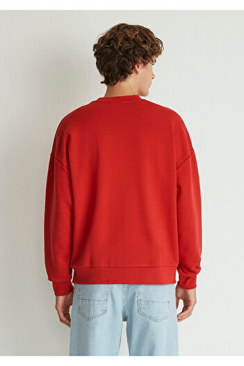 Mavi Bisiklet Yaka Kırmızı Basic Sweatshirt 0S10084-86417