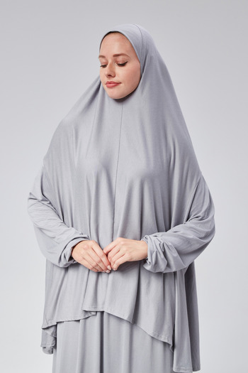 Sonbaharmoda Φόρεμα προσευχής - δύο τεμάχια, οργανικό βαμβάκι, ελαστικό μανίκι, αντιολισθητική φούστα, χτενισμένο βαμβακερό μουσουλμανικό