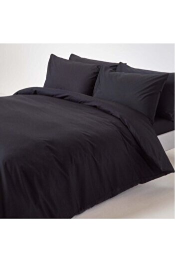 Maki Black Maki Cotton Double Duvet Cover and Pillowcase