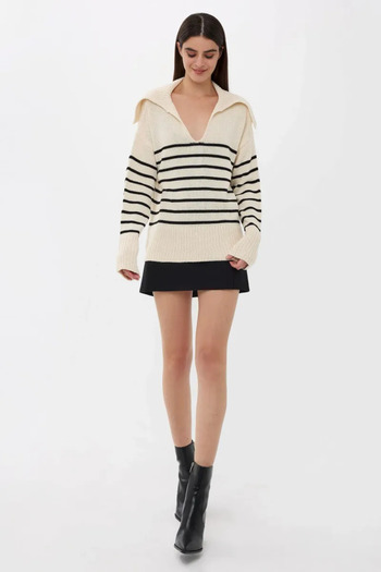 Hiccup Striped V-Neck Sweater
