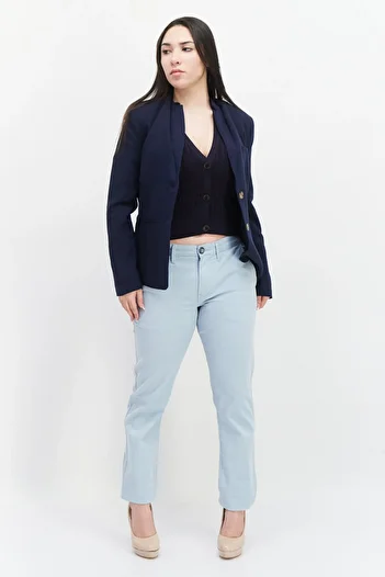 French Connection Women Notched Collar Long Sleeve Casual Blazer, Navy Blue