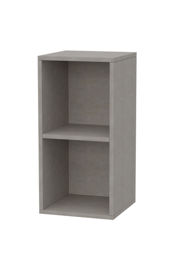 Mahmayi Wooden Storage Display Shelves 2-Tier Freestanding, Box Shelves, Light Concrete