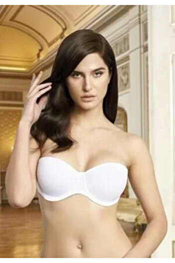 Nurteks 1590 Double Padded Two Sizes Enlarging Strapless Bra