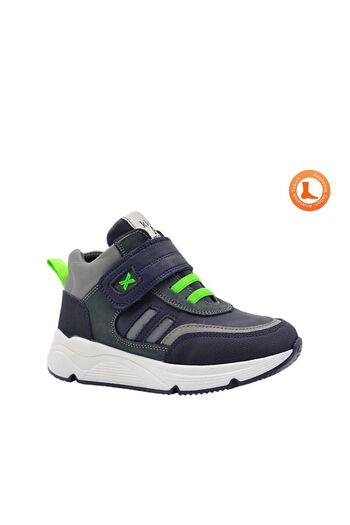 kids A more Extreme Single Velcro Leather Boy's Boots Navy Blue