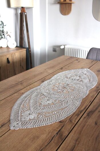 DDHOME Lace Cord Knitted Detail Table Runner Fiskos Cover 100X35 cm 1006-Mortaryvrlk