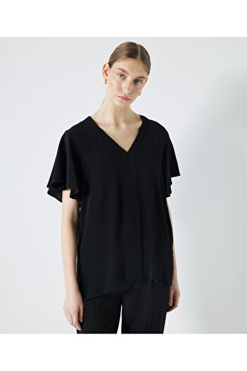 MISS IPEKYOL Flounced V-neck blouse