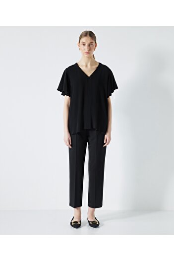 MISS IPEKYOL Flounced V-neck blouse