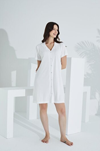 Etoile Bamboo Buttoned Neck Maternity Nightgown 30151-30154