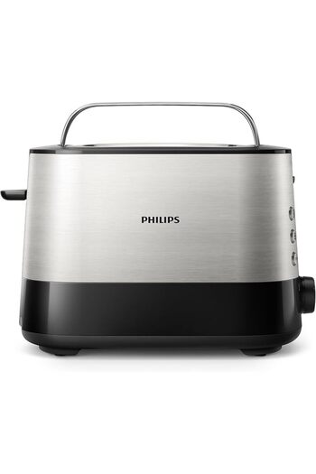 Philips New Viva Metal Toaster Hd2637/91, Wider 2 Slot Toaster (33CM), 1000w