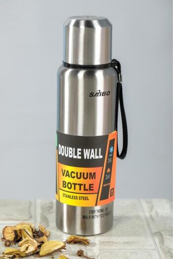 Kapris Saibo 1 Liter Inox Double Wall Steel Thermos Gray