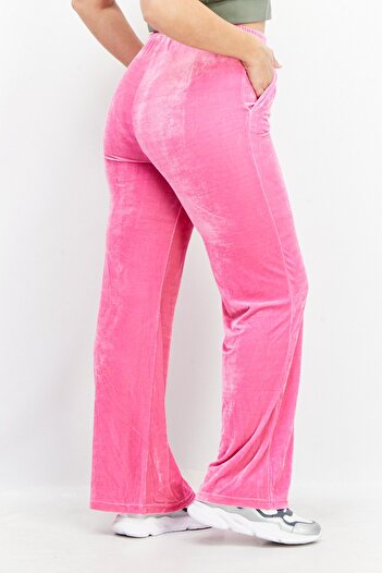 Steve Madden Women Regular Fit Textured Pull-On Palazzo Pant, Pink