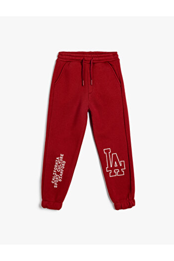 Koton Basic-Jogginghose mit College-Print zum Binden