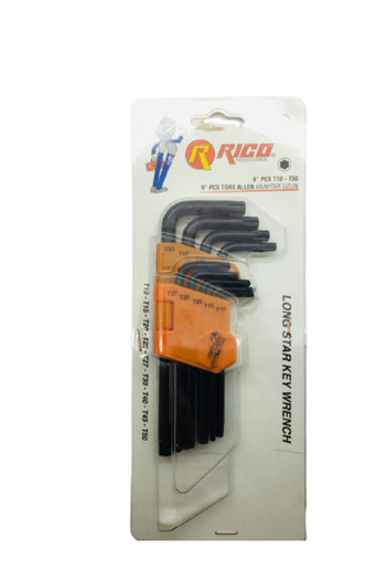 Rico Rc0207 Vacuum Torx Long Allen Key Set 9 Pieces T10-T50