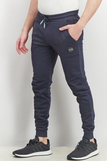 Cavalli Class Men Regular Fit Drawstring Patch Logo Pants, Navy