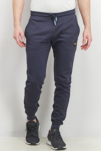 Cavalli Class Men Regular Fit Drawstring Patch Logo Pants, Navy