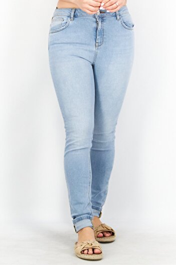 NA-KD Women Regular Fit Wash Stretchable Denim Jeans, Light Blue