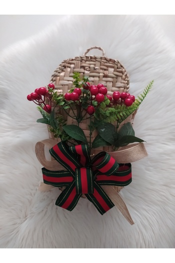 e&e süs dükkanı Door Ornament Basket Christmas Themed Gift Presentation Decorative Basket