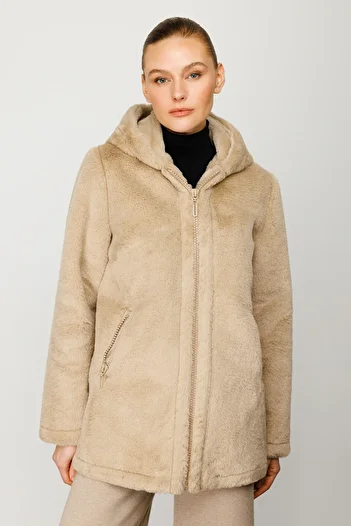 Ekol Hooded Plush Coat