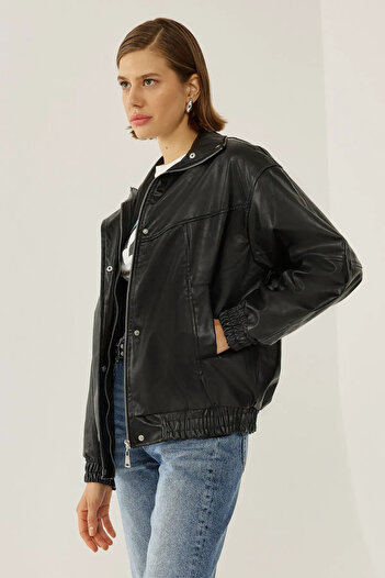 Hiccup Oversize Faux Leather Jacket