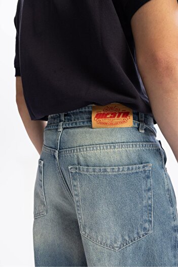 GIESTO KEMERLİ BAGGY JEAN - MAVİ