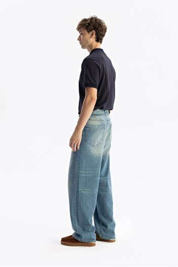 GIESTO KEMERLİ BAGGY JEAN - MAVİ