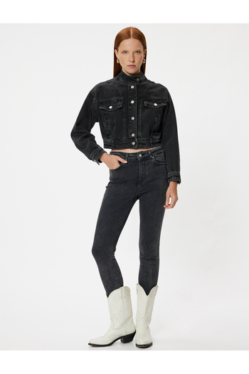 Koton Ψηλόμεσο Skinny Fit Carmen Jeans - Τζιν με κουμπιά