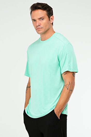 speedlife Green Oversize Modal O-Neck Short Sleeve Men's T-Shirt Xf1730