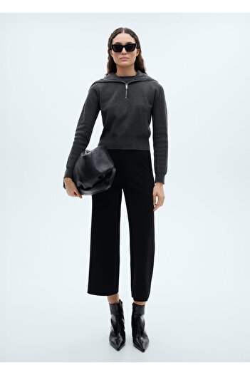 MANGO Woman Straight Cut Draped Pants