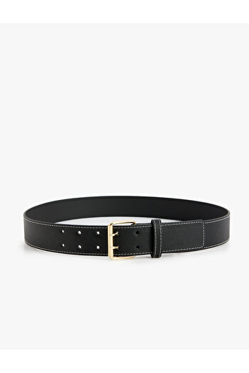 Koton Faux Leather Belt - Metal Buckle Detail