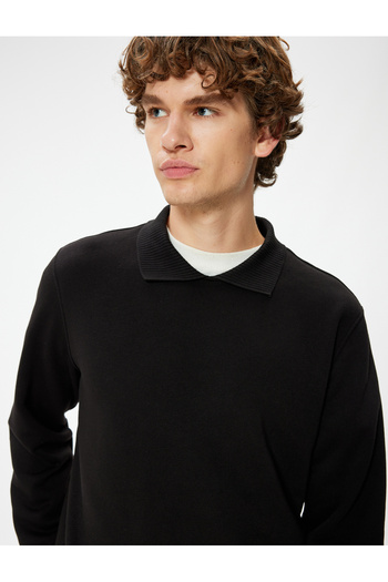 Koton Φούτερ Polo Neck - Μακρυμάνικο, Ανυψωμένο, Μείγμα βαμβακιού