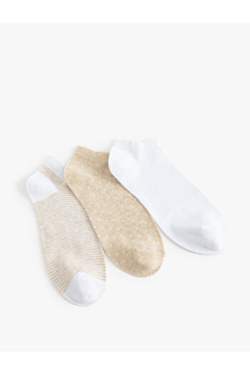 Koton Polka Dot Striped 3 Piece Booties Socks Set