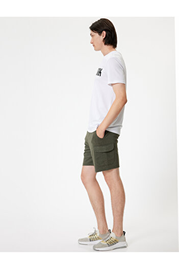 Koton Cotton Blended Sports Shorts - Cap Pocket Detail