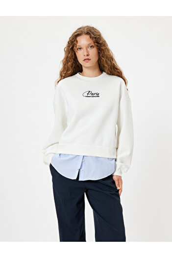 Koton Oversize mikina Crew Neck Slogan