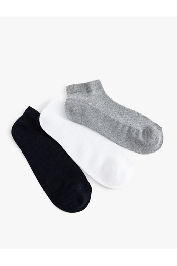 Koton Basic 3-Pece Booties Socks Set - Πολύχρωμο βαμβακερό μείγμα