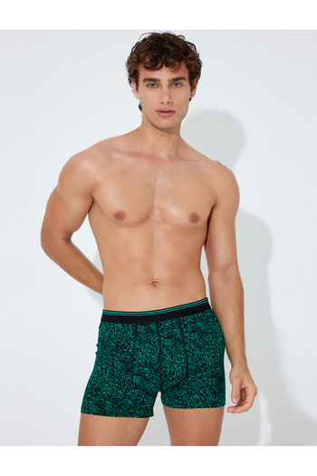 Koton 3 Boxer Set Printed Multicolored Cotton Elastic Band Detail
