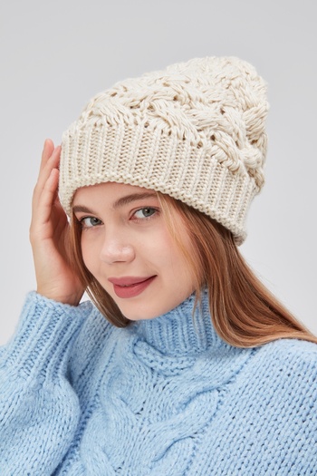derikem Stylish Women's Hair Braid Lined Knitwear Beret